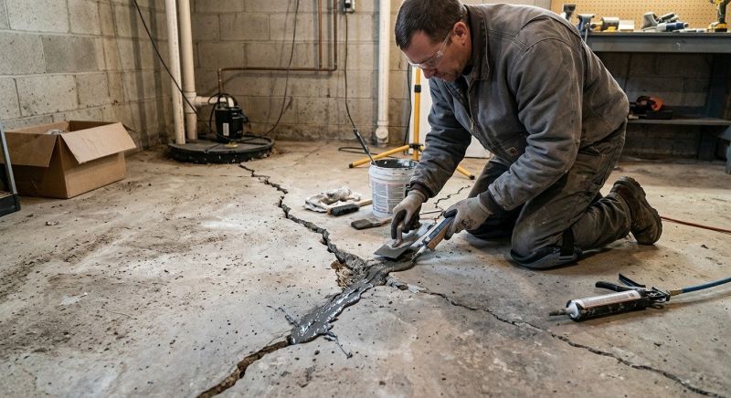 Cracked Basement Floor Repair in Dunlap, TN