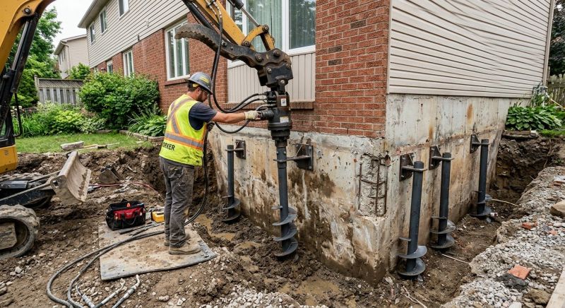Helical Piers Installation in Dunlap, TN