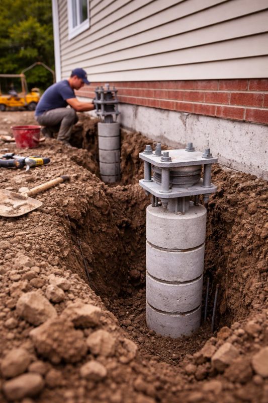 Helical Piers Installation in Dunlap, TN